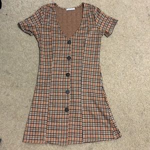 Retro-Plaid Zara Dress (Faux Buttons)